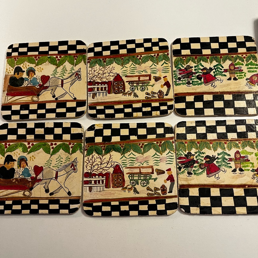 Hand-Painted Coasters and Wooden Box - Picture 8 of 8